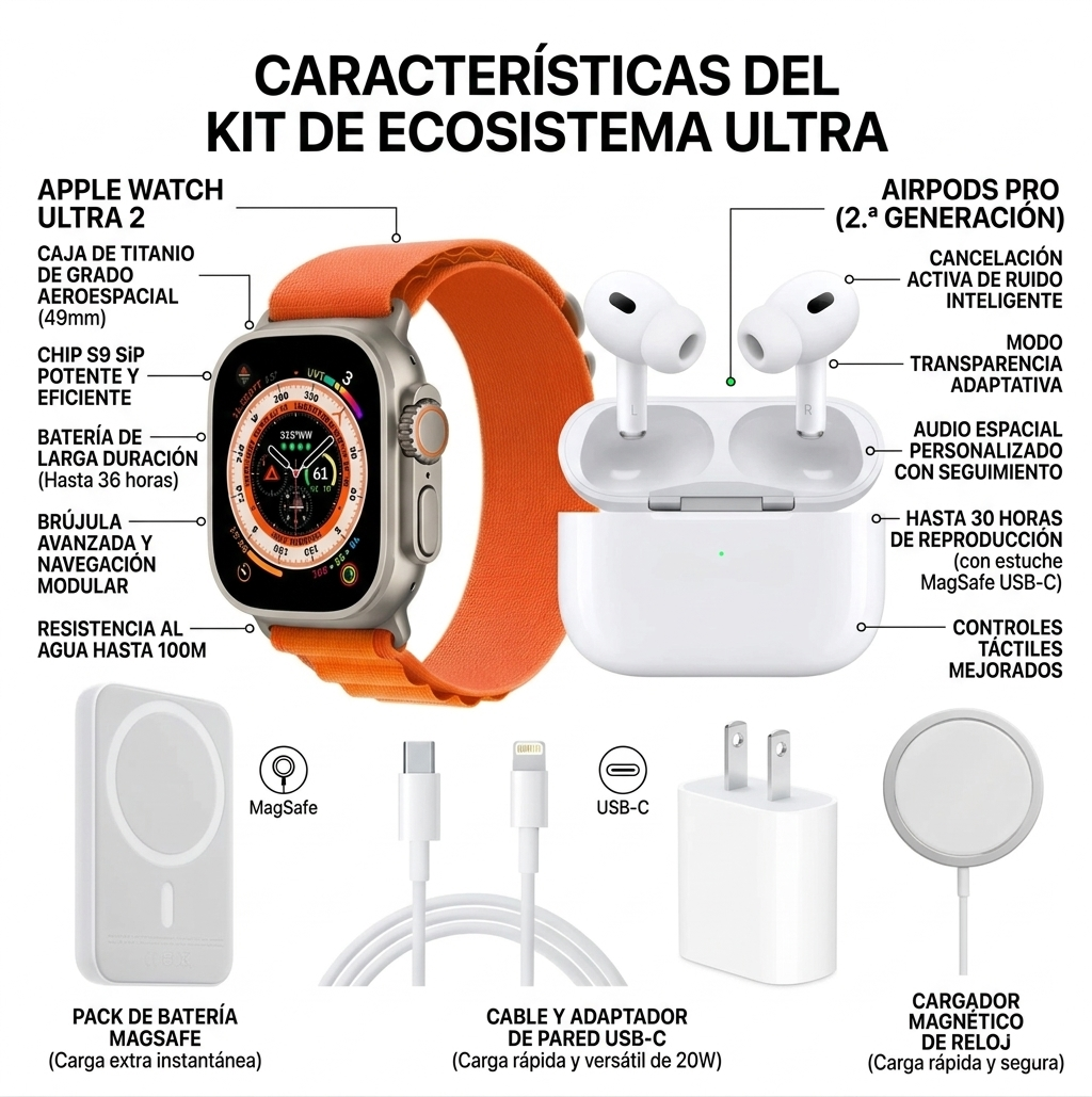 Set Smartwatch X8 Ultra+ Audífonos