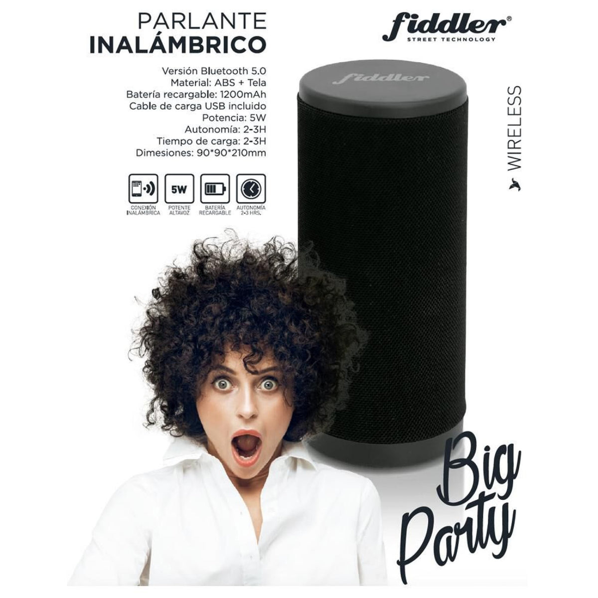 Parlante Portátil Bt Big Party Fiddler
